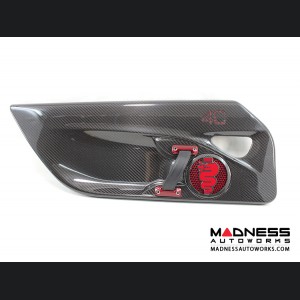 Alfa Romeo 4C Carbon Fiber Speaker Grill Covers - Alfa Logo in Red